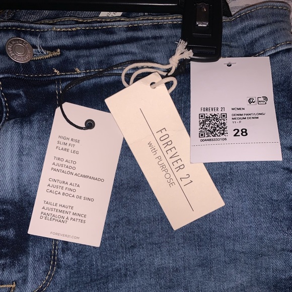 Forever 21 Dark Denim Faded Extra Flared Jeans - Picture 3 of 3